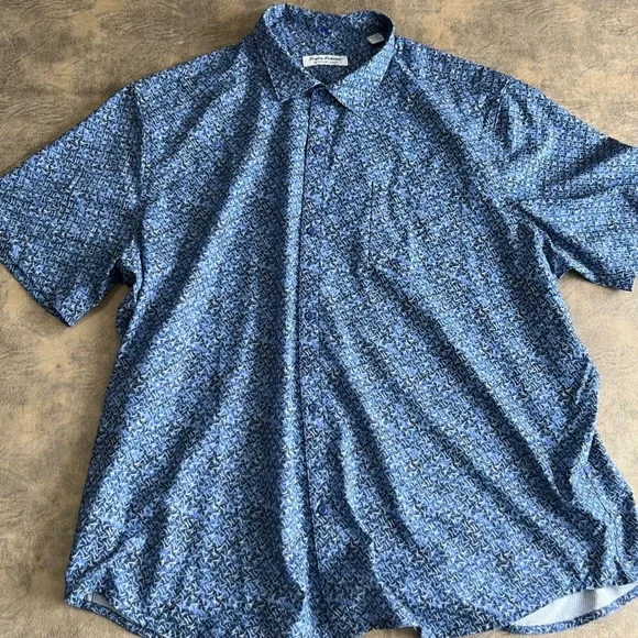 Tommy Bahama Bahama Coast Shirt Mens XXXL Blue Geometric Print ST325926 - Picture 1 of 8